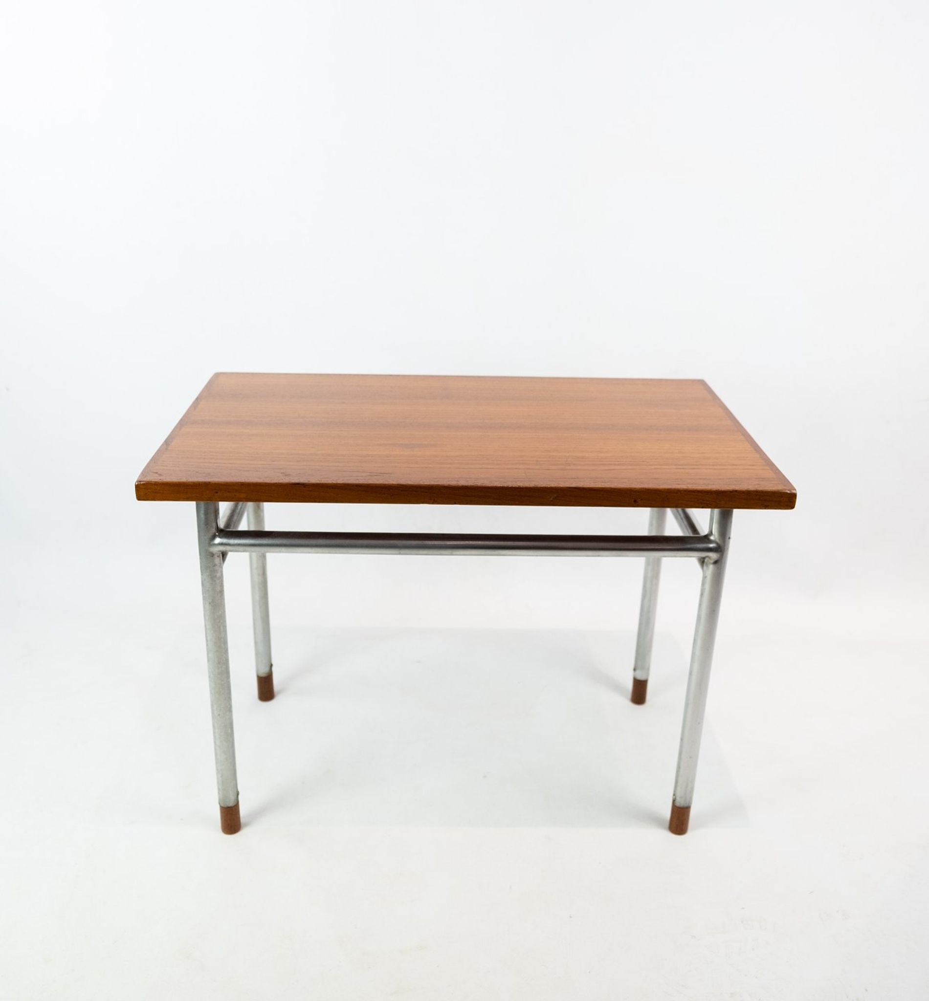 Coffee table in teak and legs in metal, designed by Hans J. Wegner, 1960s