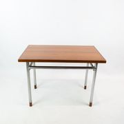 Coffee table in teak and legs in metal, designed by Hans J. Wegner, 1960s
