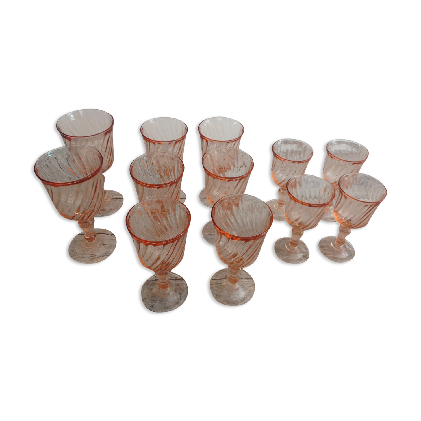 Lot of 12 rosaline glasses