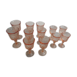 Lot of 12 rosaline glasses