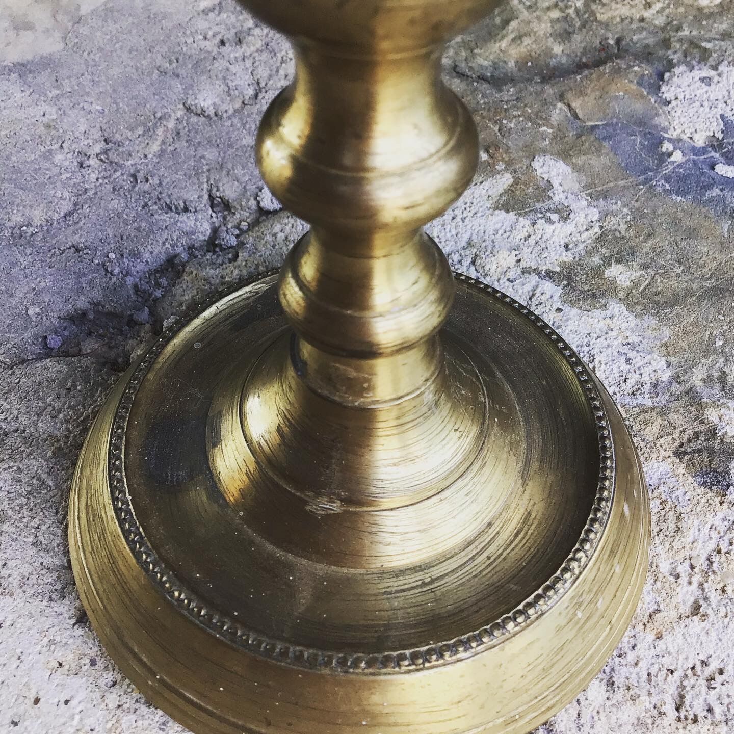 Solid brass gilded candlestick