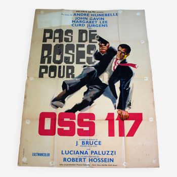 Affiche cinéma originale "Pas de Roses pour OSS 117" 1968 André Hunebelle 120x160 cm