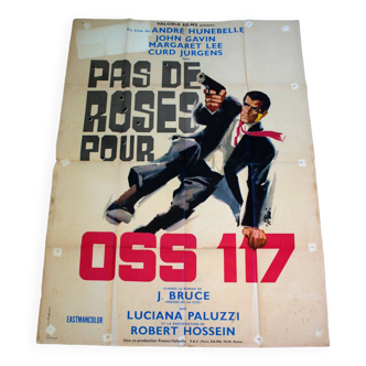 Affiche cinéma originale "Pas de Roses pour OSS 117" 1968 André Hunebelle 120x160 cm