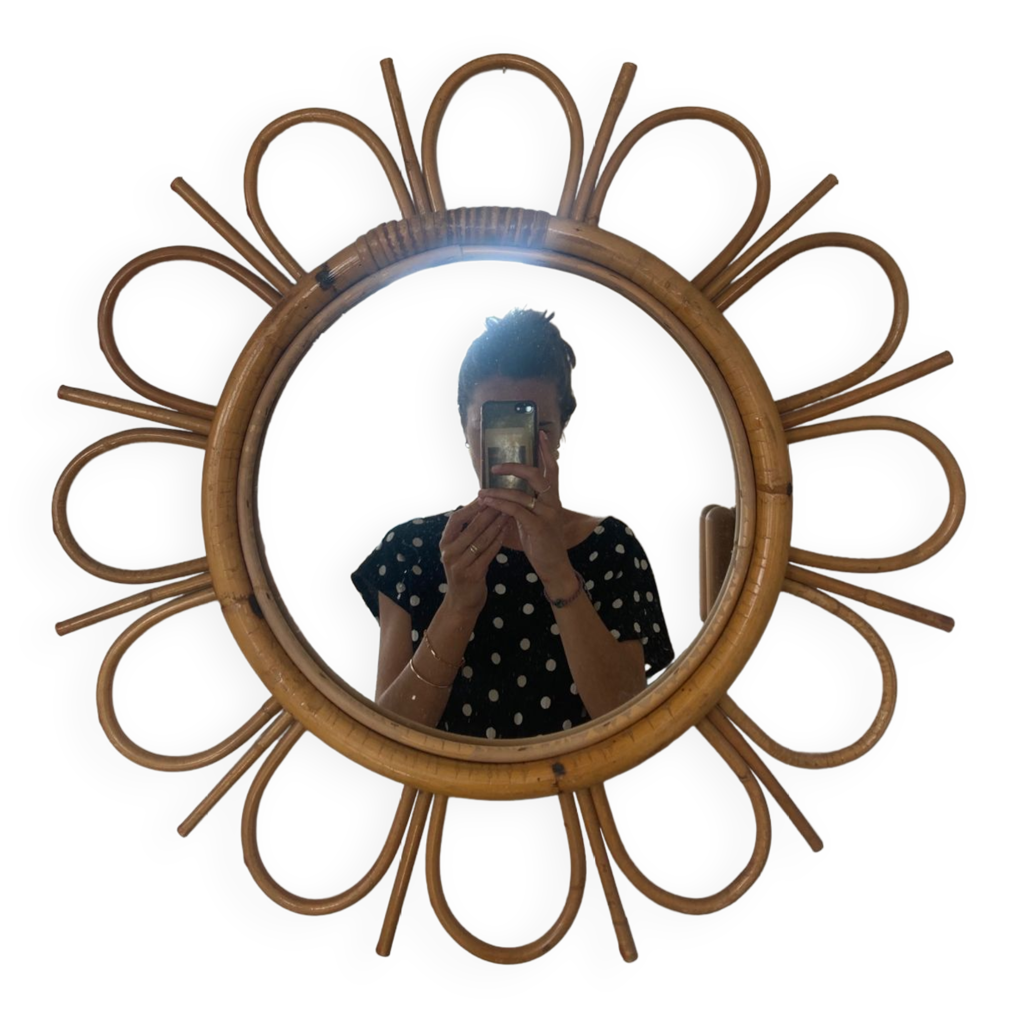 Rattan sun mirror