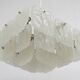 Very large square chandelier J.T. Kalmar with frosted glass panels, Austria, 1960s.