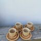 Ceramic and rattan coffee cups