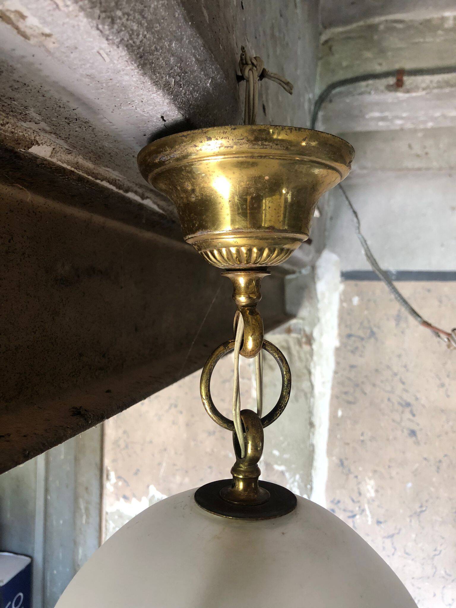 Vintage pendant light, frosted glass ball pendant light, ceiling lamp, chandelier