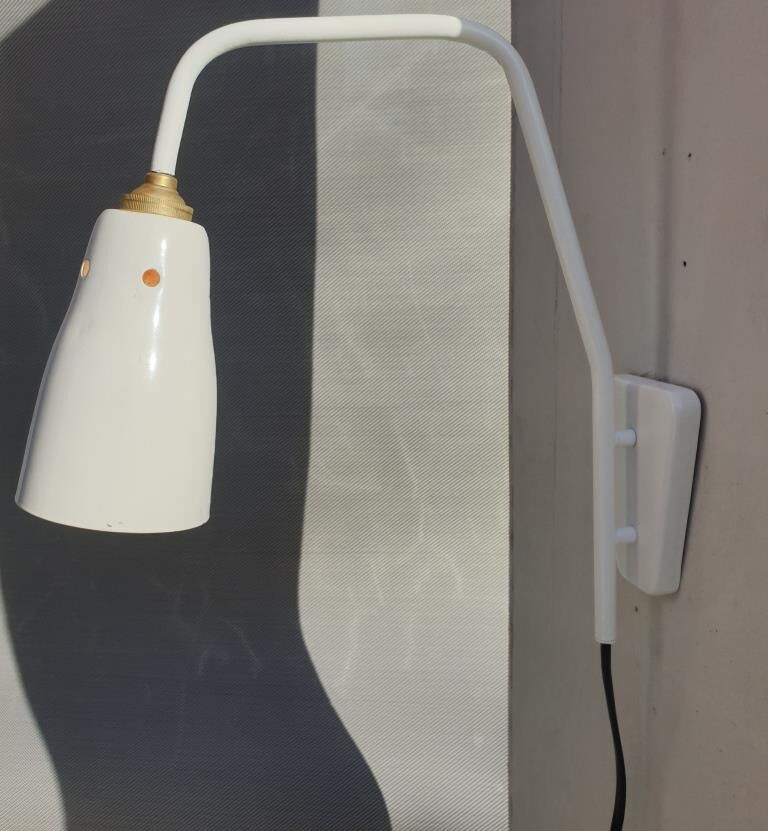 Fixed wall lamp offset 1950 white Ki-e-klair