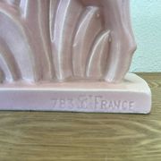 Pink doe sculpture geo conde saint clement earthenware france 1930 art deco