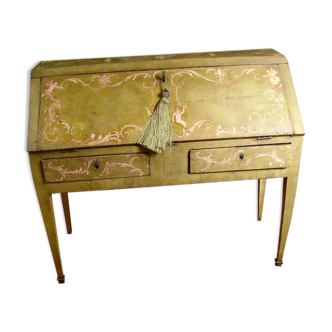 18th-century Venetian slope desk decorated with grotesque patinated green