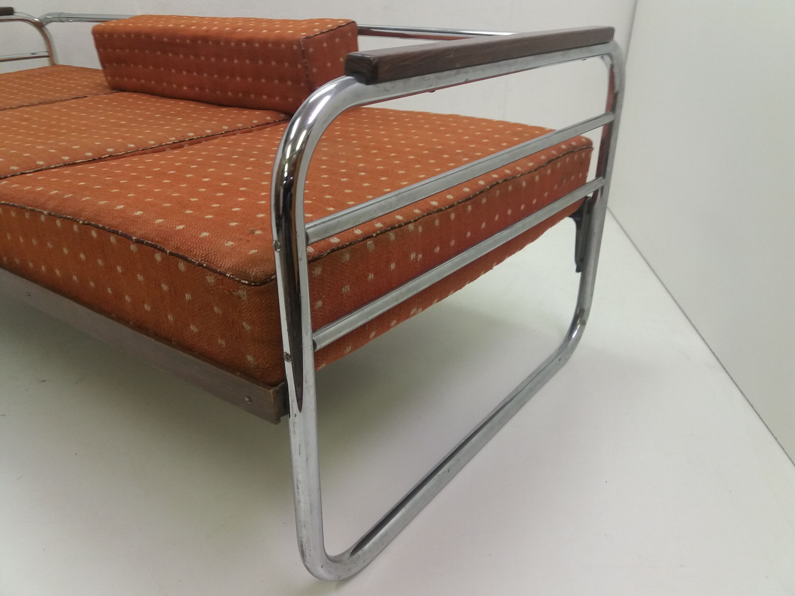 Canapé chrome Bauhaus Robert Slezák années 1940