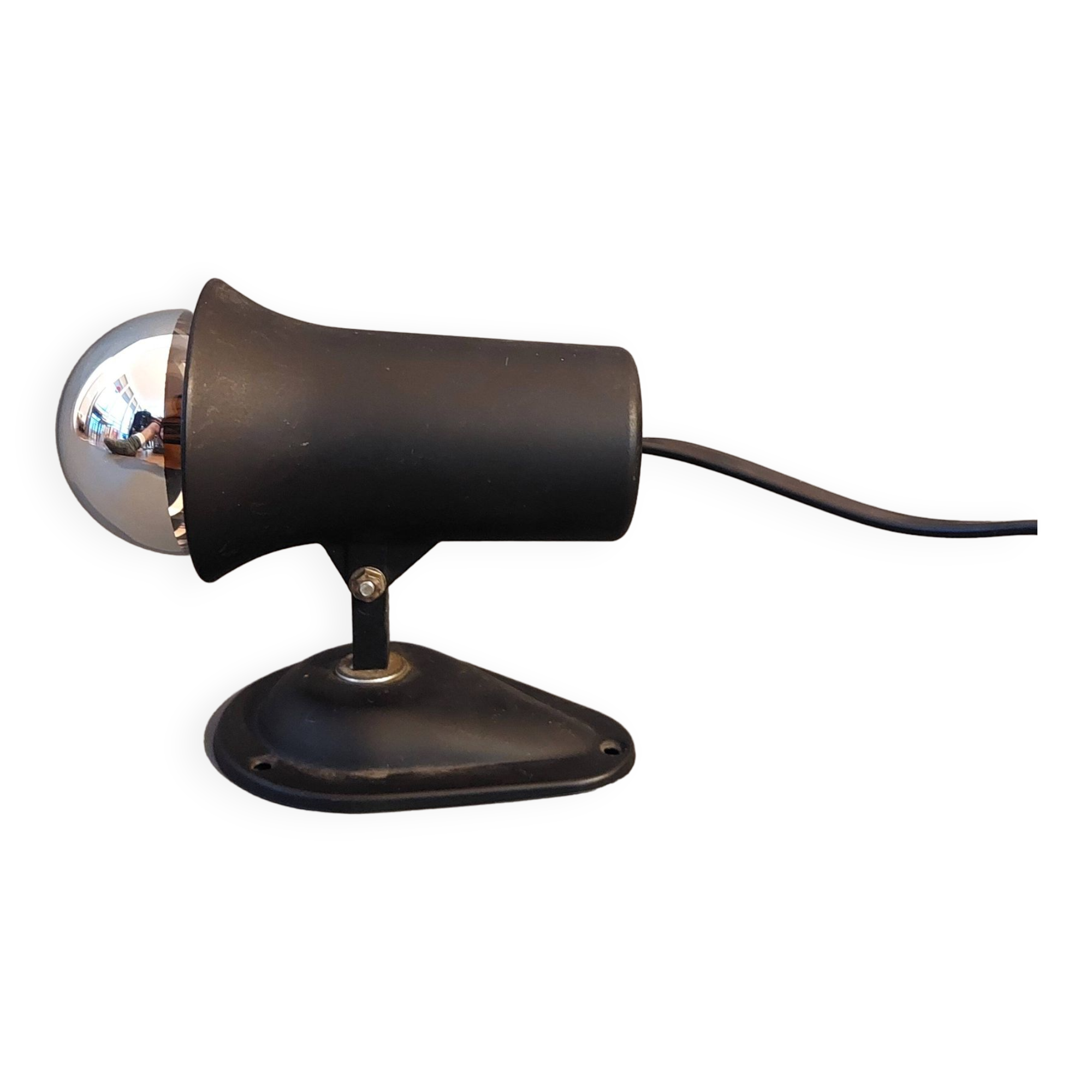 Vintage 1960 black Lita wall light.