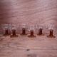 Set of 6 Amber stemmed glasses from the 70s