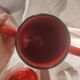 Cafetière vintage française en métal émaillé rouge