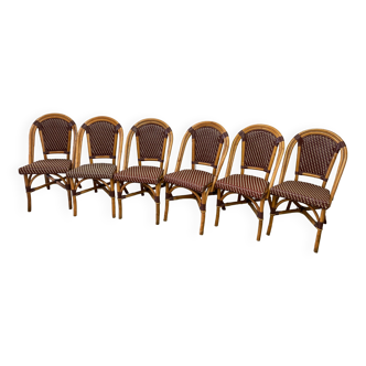 Series of 6 bistro terrace chairs