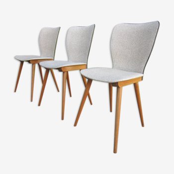 Série de 3 chaises Baumann design Max Bill