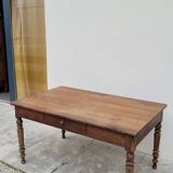 Table de Ferme rustique en chêne massif piètements louis Philippe 19ème -1m40