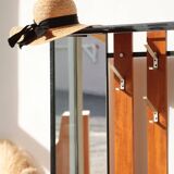 Vestiaire d’entrée vintage – Meuble à patères, miroir et rangements