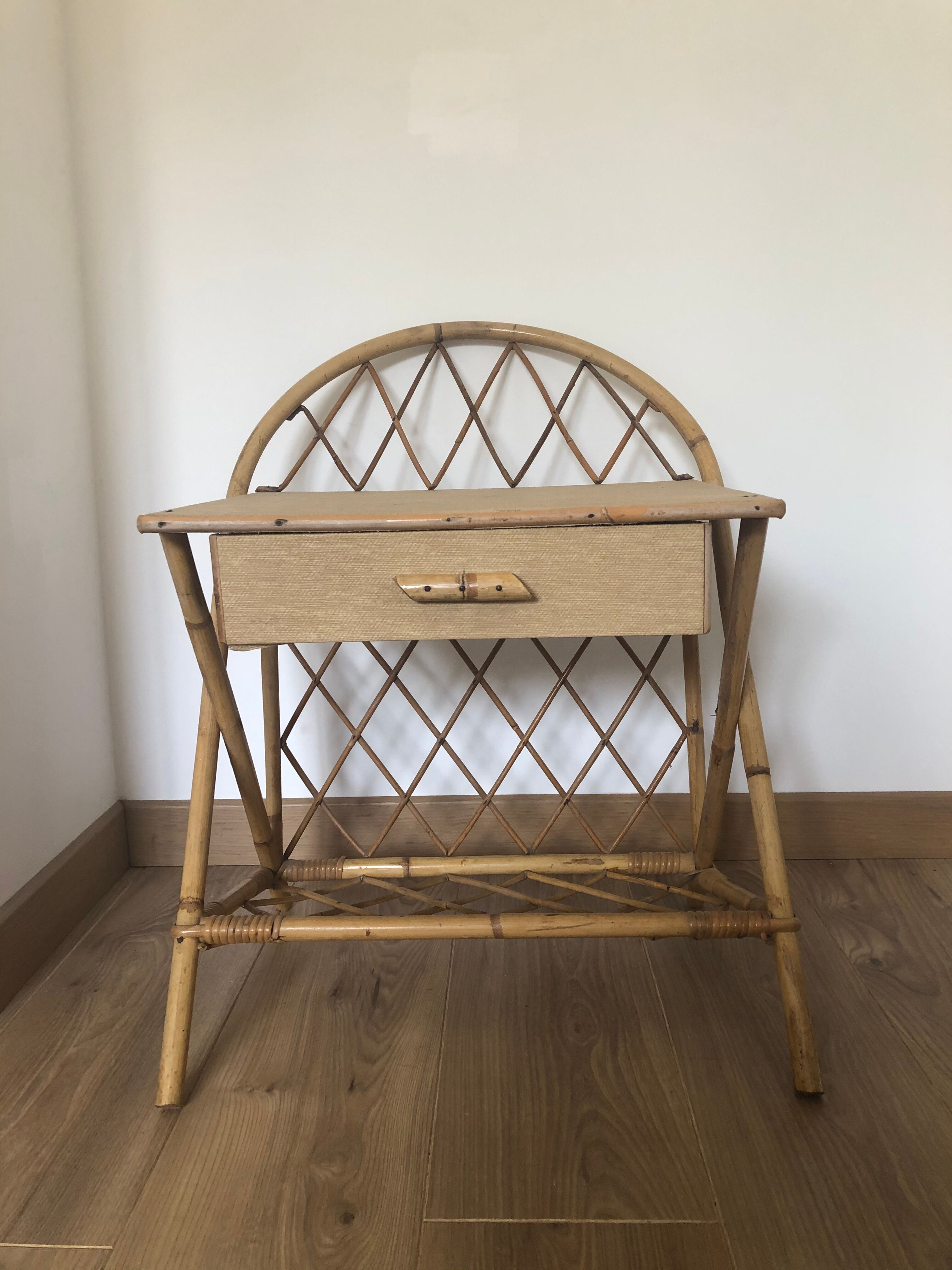 Vintage rattan nightstand