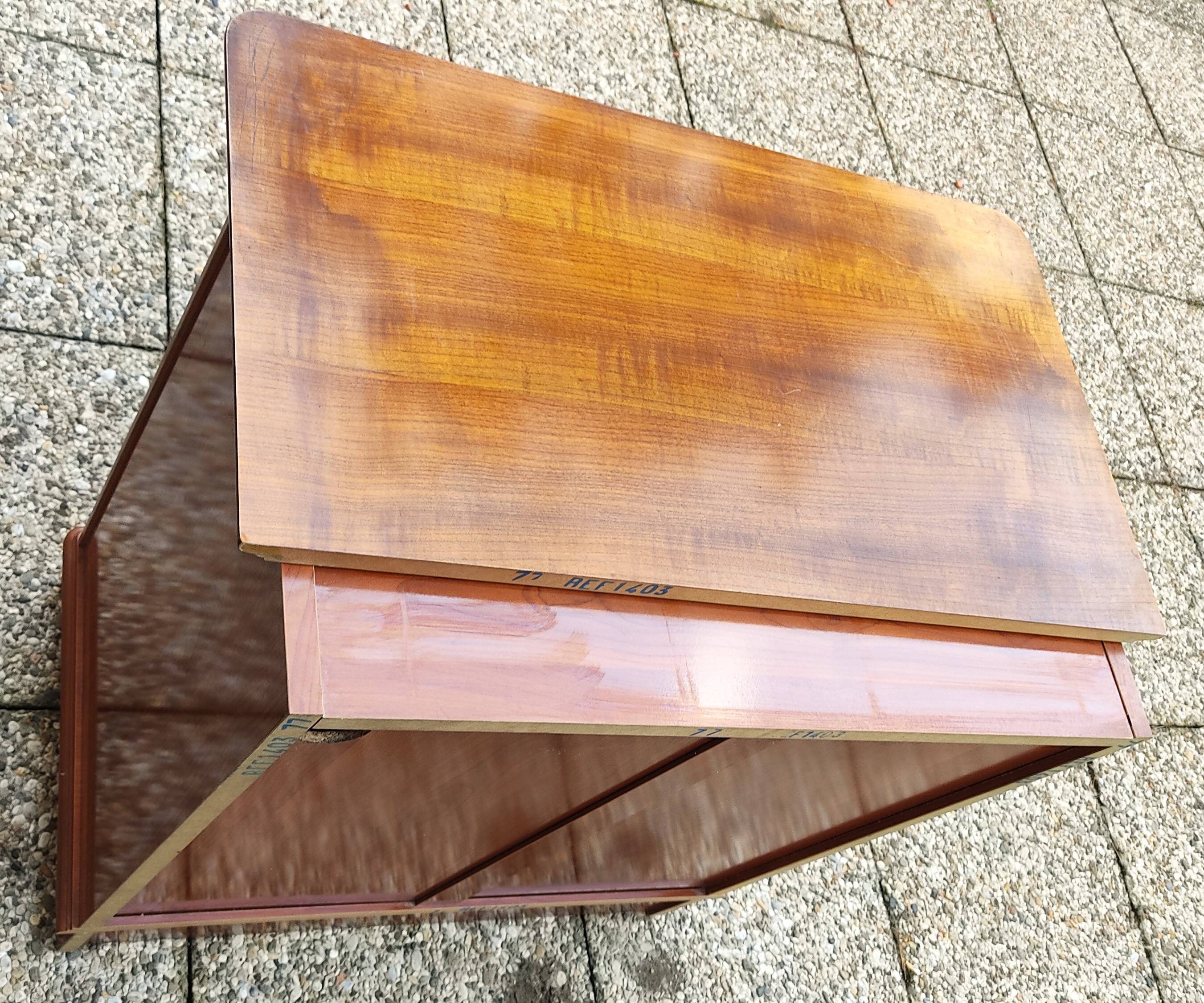 Small sideboard, TV unit, hifi in solid wood, walnut, Louis Philippe style