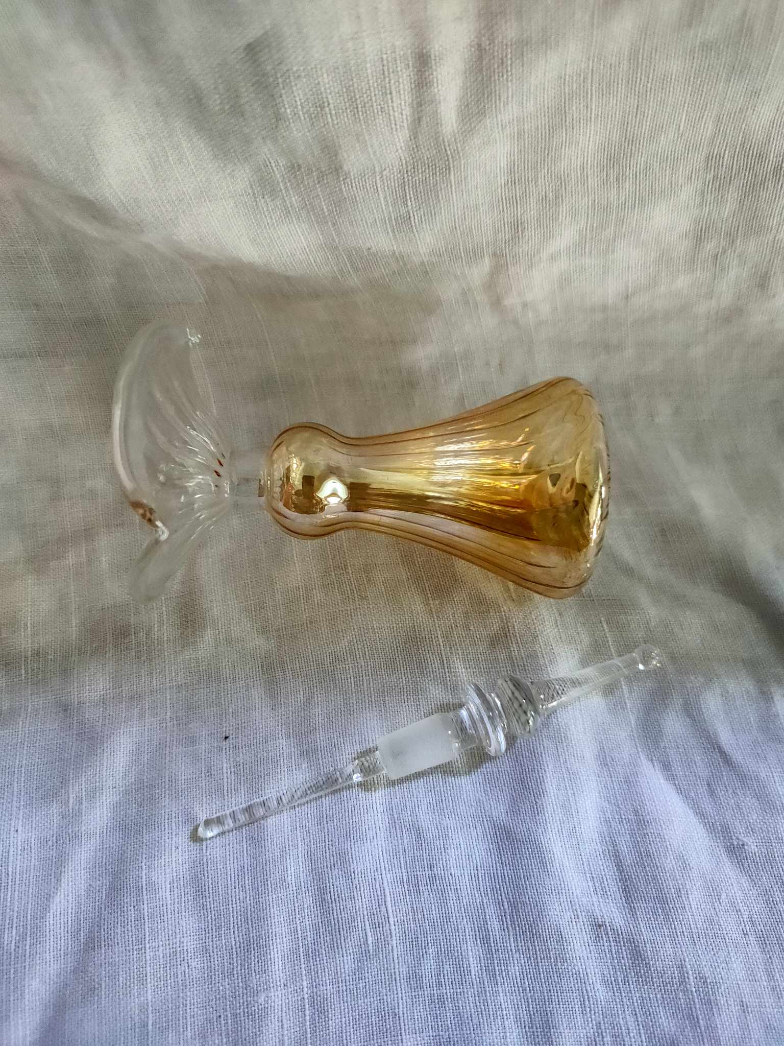 Blown glass perfume bottle
