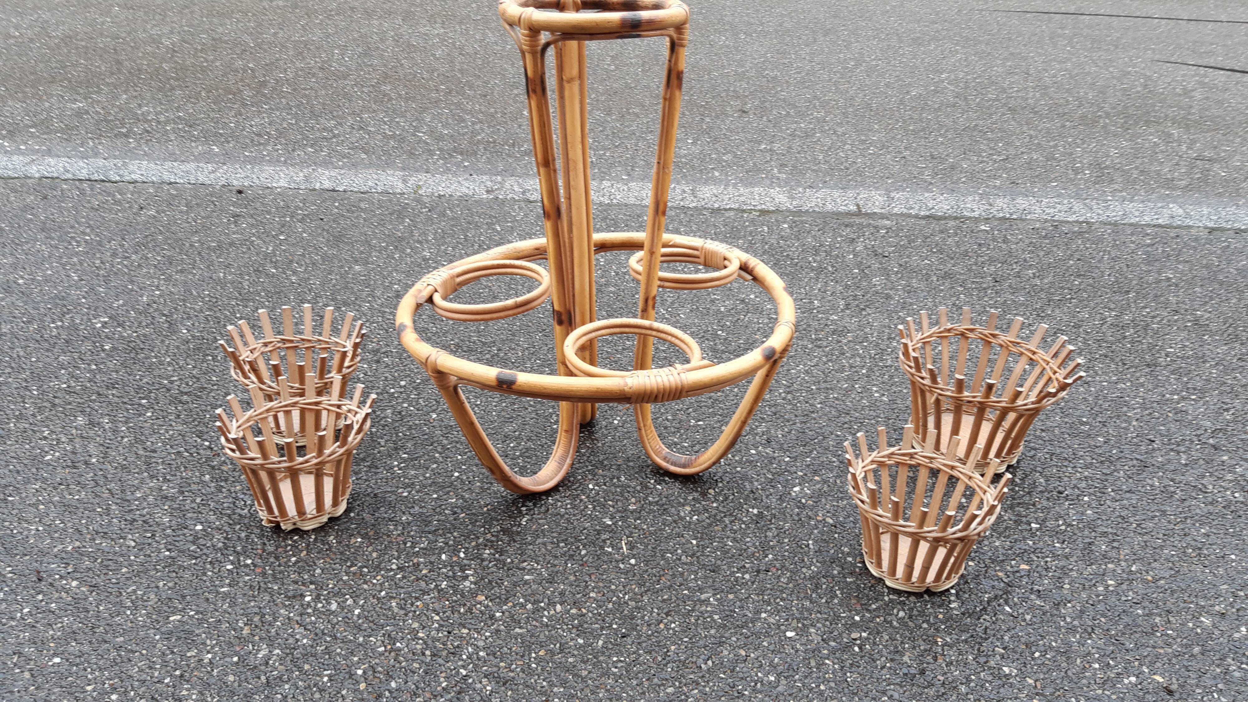Rattan plant holder 1960