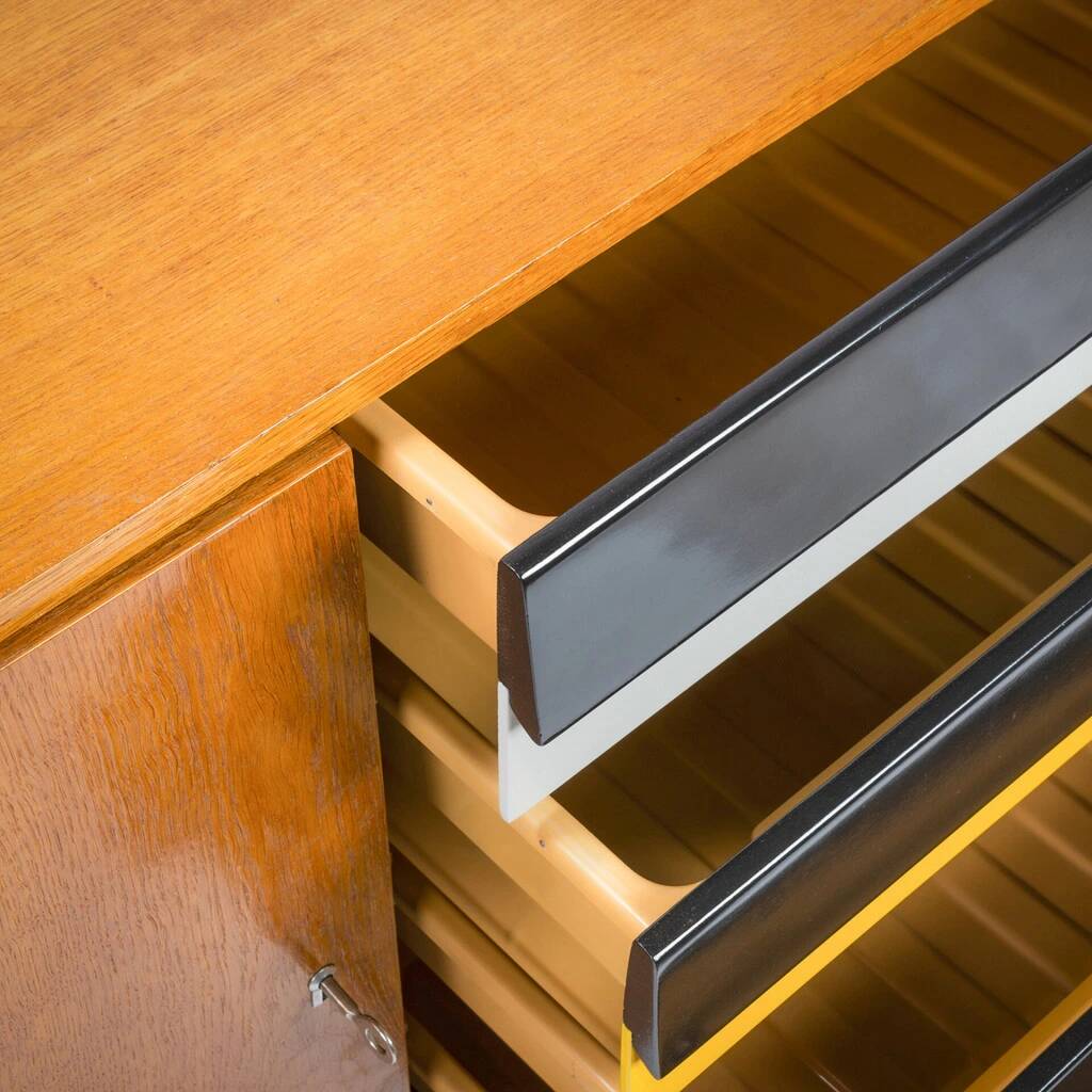 Original U-458 cabinet designed by Jiří Jiroutek in 1958 - Black & Yellow