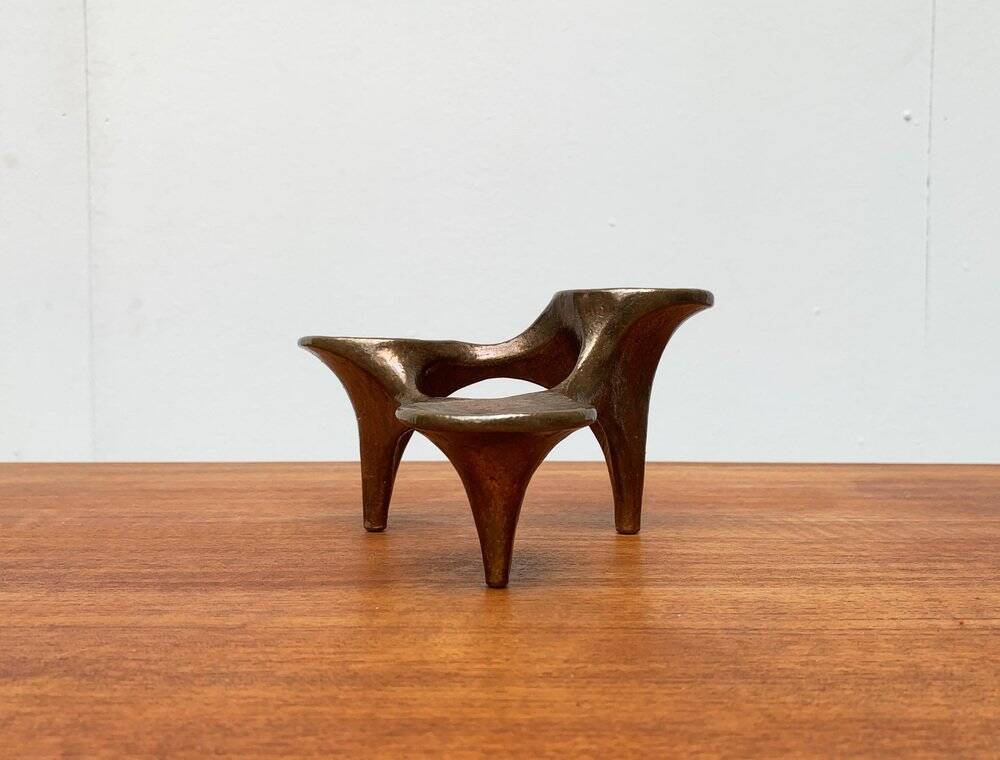 Vintage German brutalist metal candlestick by Harjes.