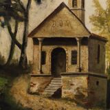 Tableau paysage de campagne huile sur toile du 19ème siècle