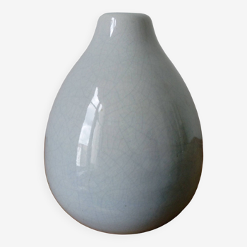 light gray cracked ceramic vase