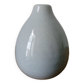 vase en céramique craquelée gris clair