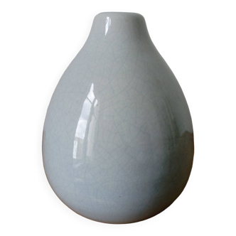 light gray cracked ceramic vase