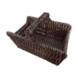 Rattan basket with logs