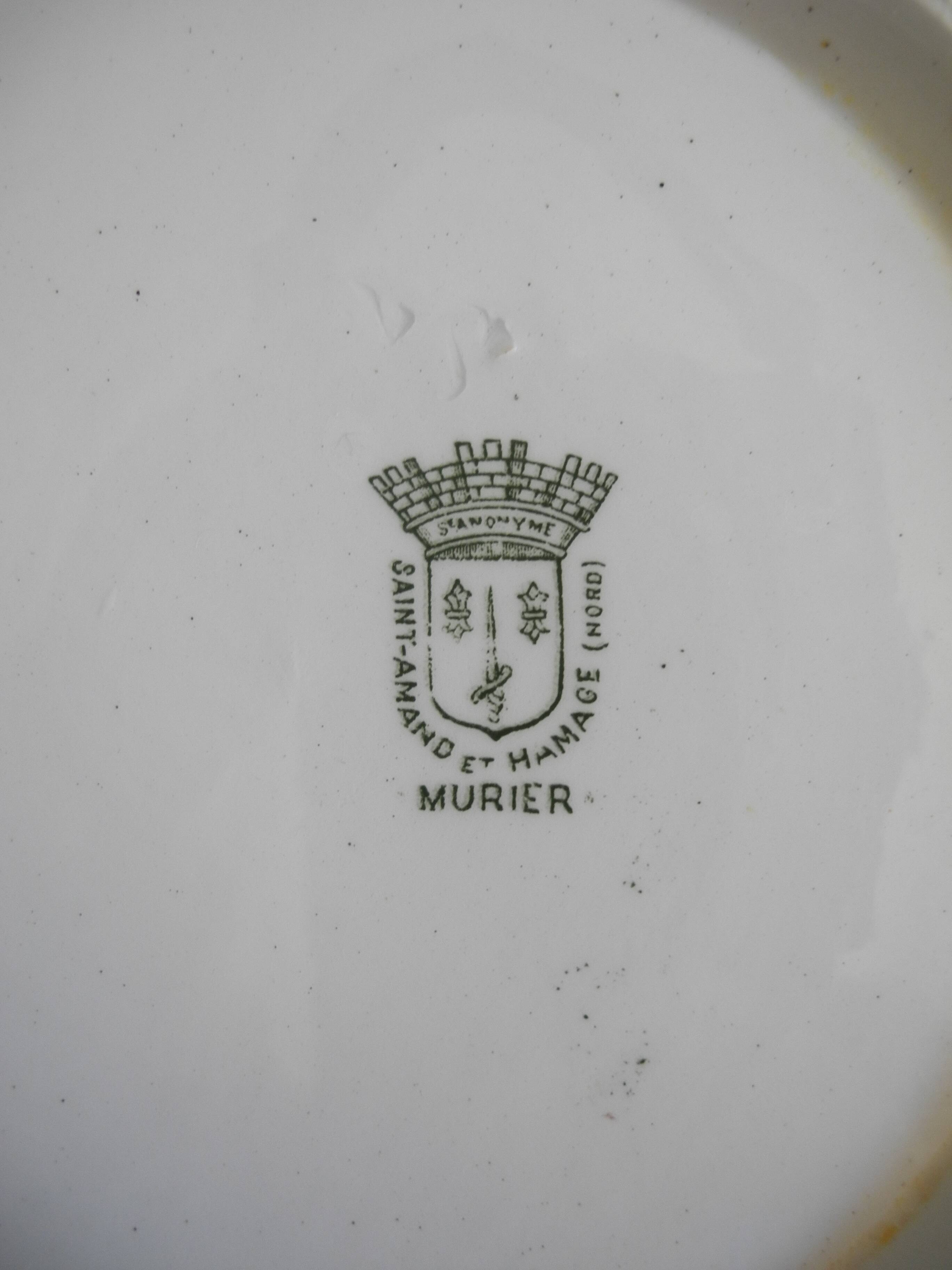 duo dishes salad bowl St Amand Murier antique French dishes salad bowl