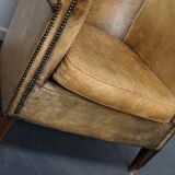 Vintage club chair in cognac-coloured leather Netherlands