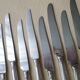 Set of 10 table knives in silver metal Louis XV style