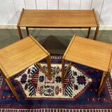 Suite de 3 tables gigognes en teck des années 70