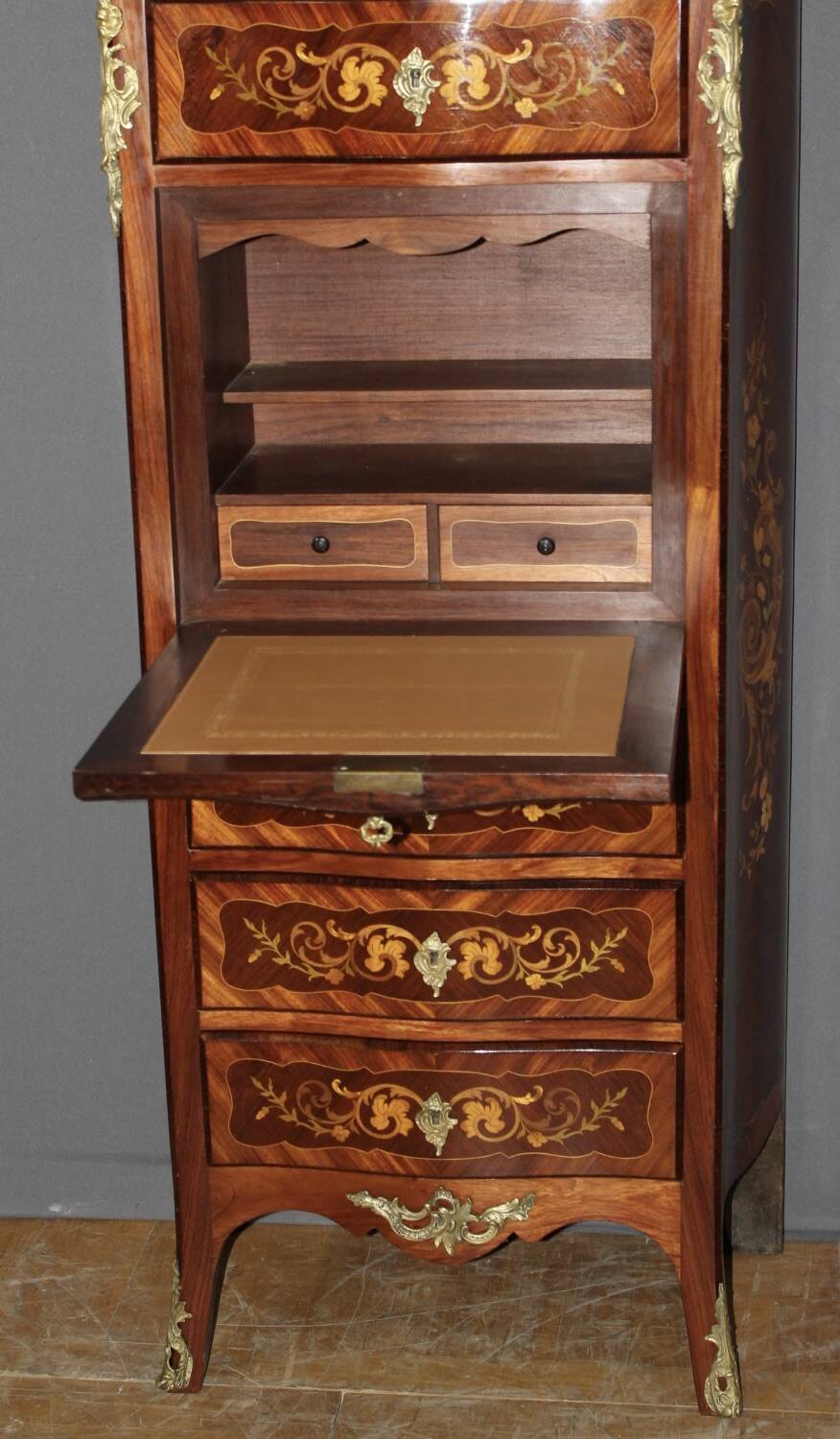 Louis XV style secretary stamped A. Monin, late 19th century