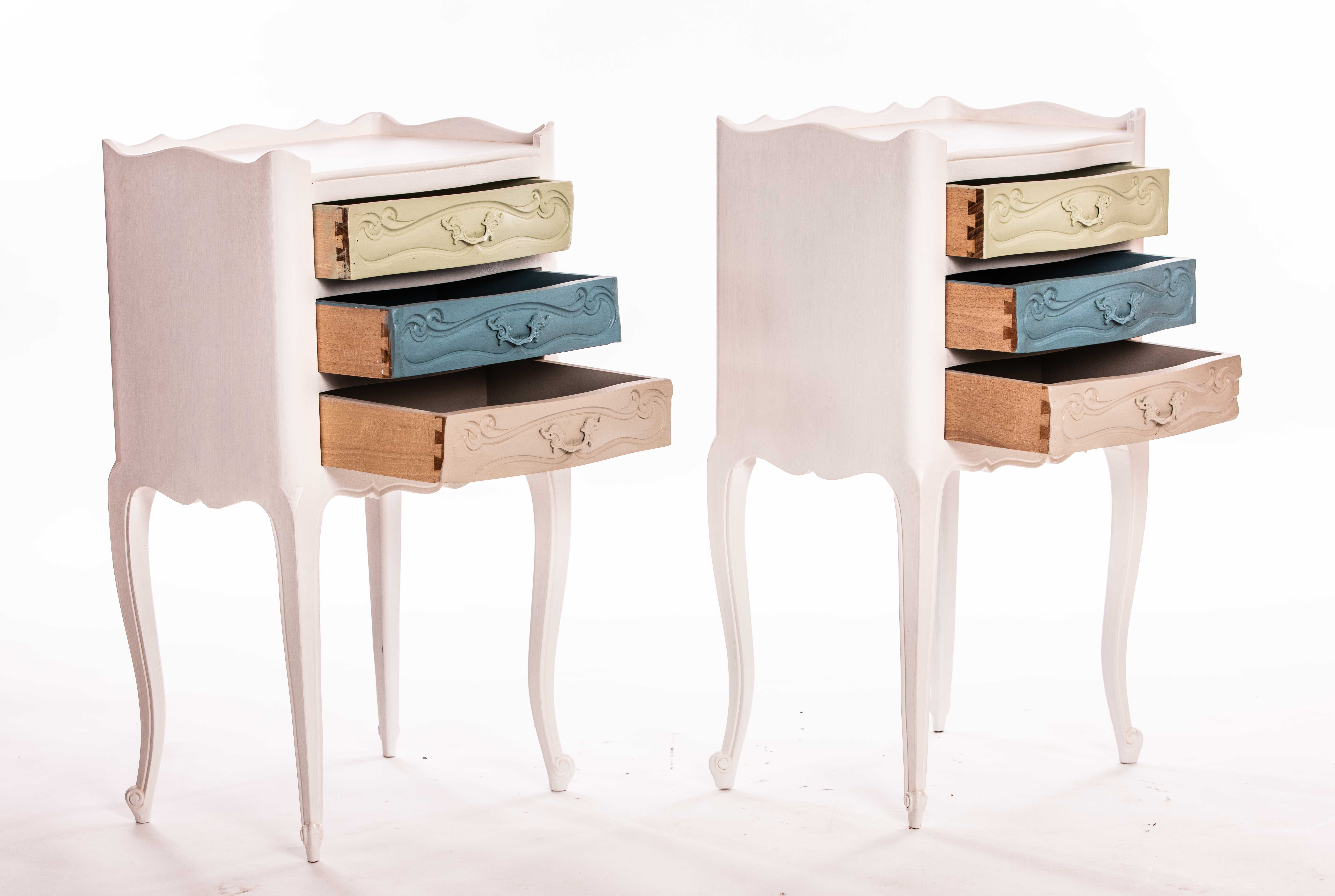 Tables de chevet 1950 merisier