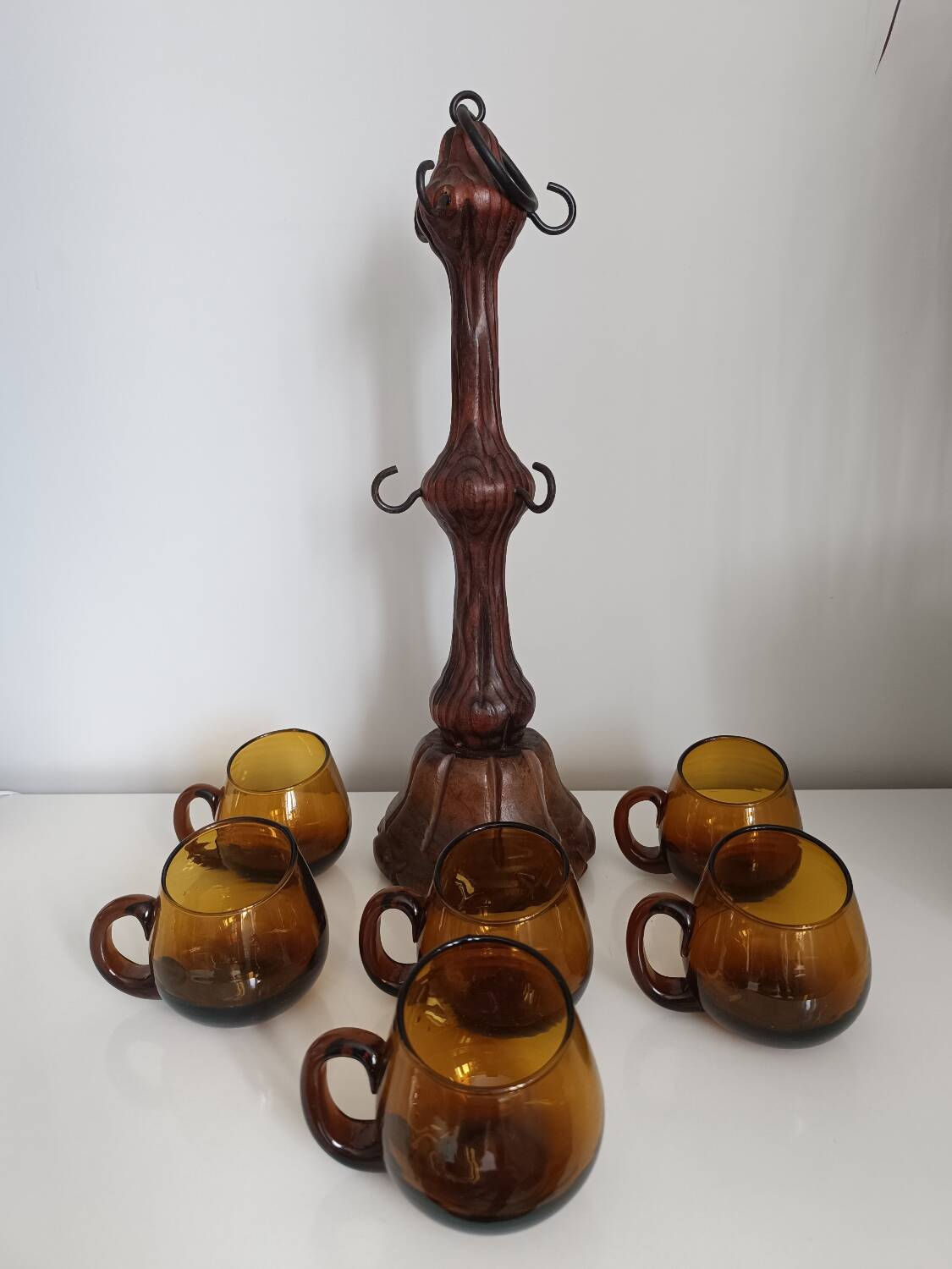 Set of 6 vintage blown glass cups