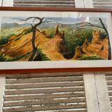 Ancienne peinture jean laville st germain roussillon + cadre bois