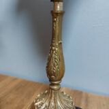 Brass and elongated marbled tulip floor lamp