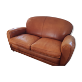 Tawny leather canape