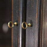 Glass library in teak 1970 patinated black