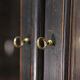 Glass library in teak 1970 patinated black