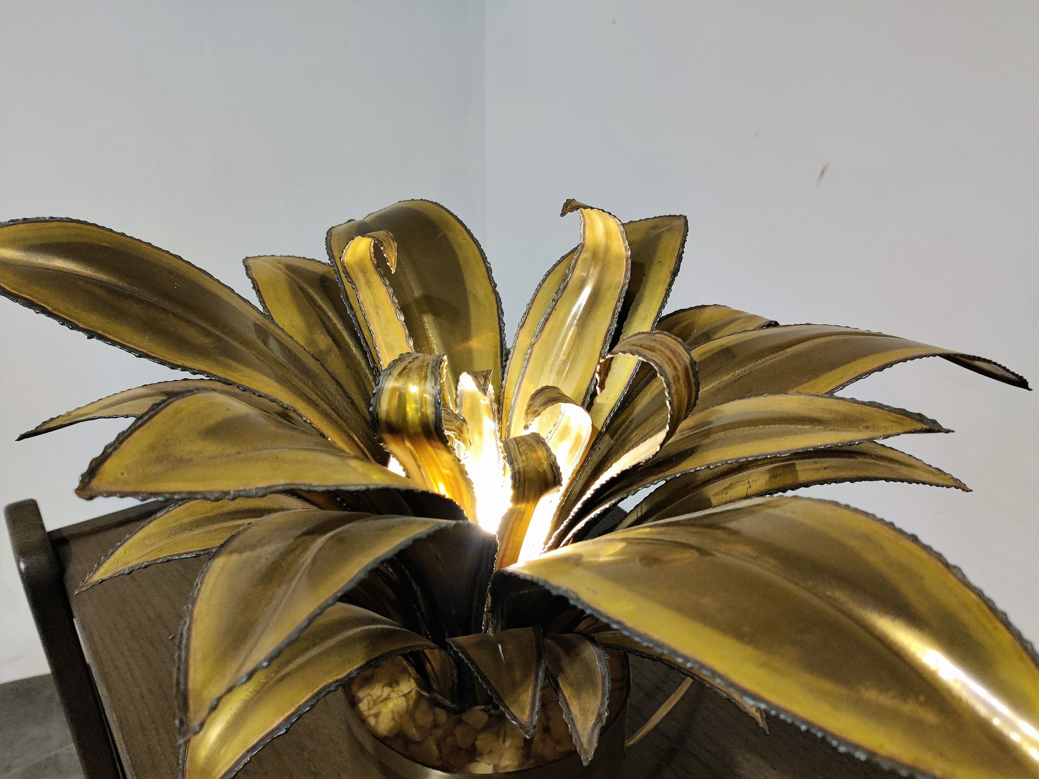 Maison jansen flower table lamp, 1970s
