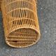 Round wicker and rattan basket with handle
