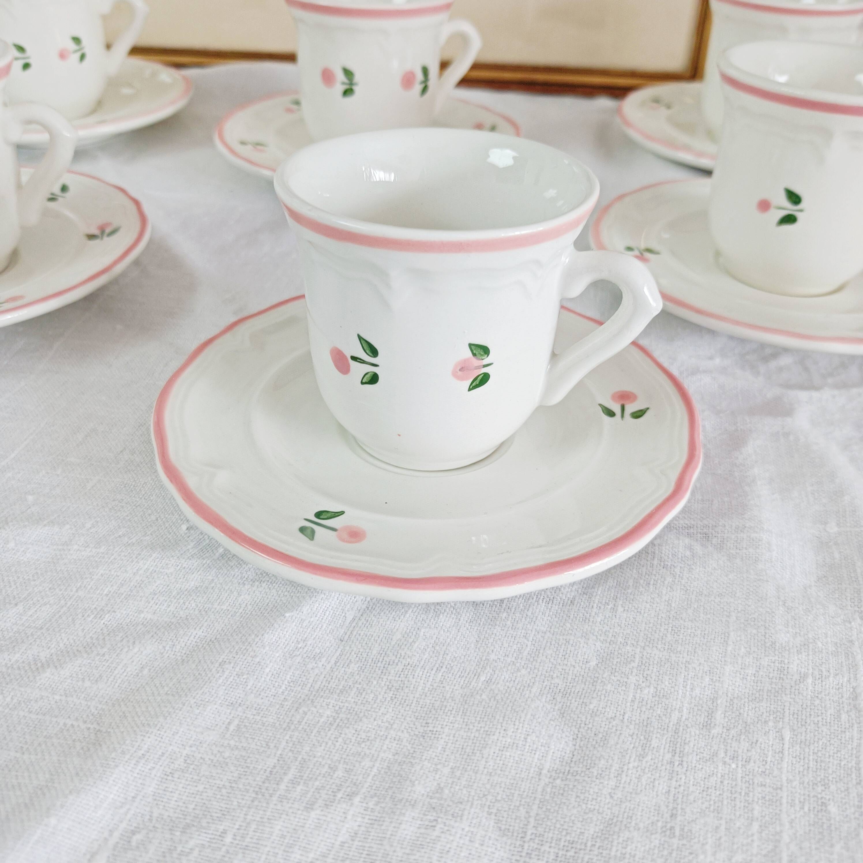 Set of 6 quadrifoglio coffee cups with saucers