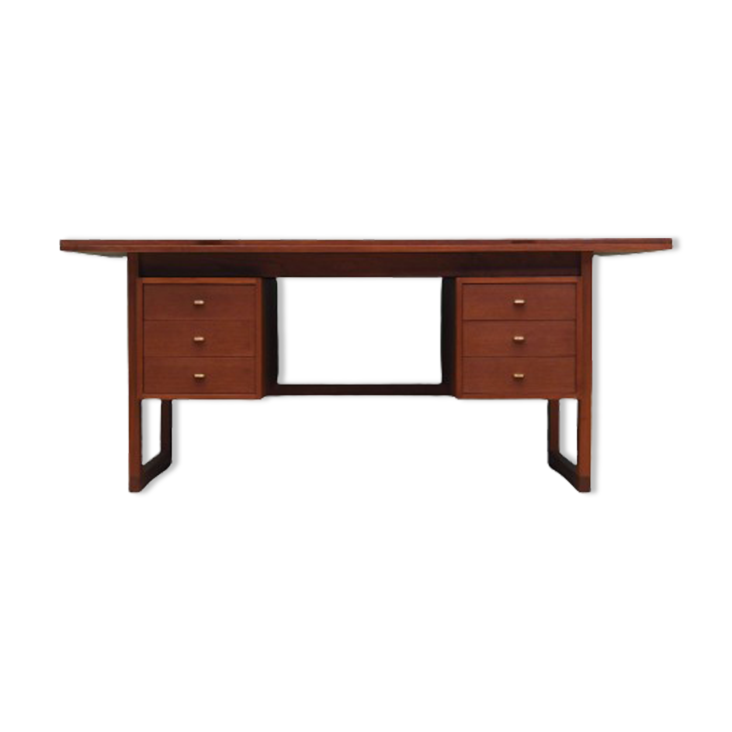 Bureau en teck, design danois, années 1970, fabriqué au Danemark