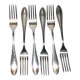 Series of 6 vintage table forks in silver metal deetjen 100 21.5cm